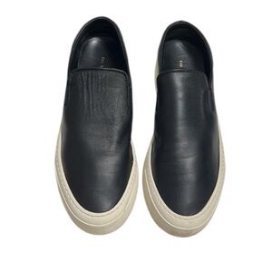 The Row Black Leather Slip-on Sneakers Size 38.5